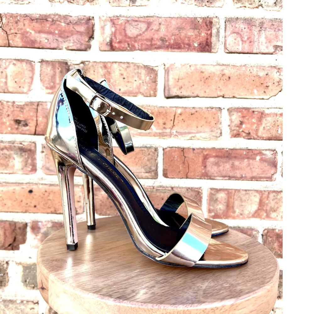 Gold Stiletto Sandals by Chase + Chloe